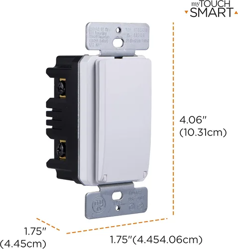 Vista 2 de myTouchSmart 33861 LE Temporizador digital de pared, interruptor de puerta de empuje, pantalla LED retroiluminada, 8 tiempos de encendido/apagado