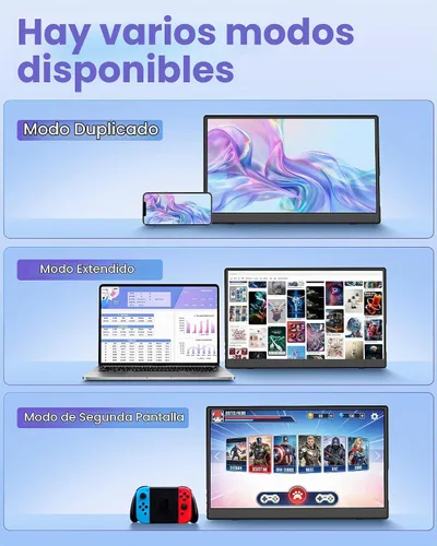 Vista 4 de Monitor portátil inalámbrico de 15,6 pulgadas para soporte portátil AirPlay