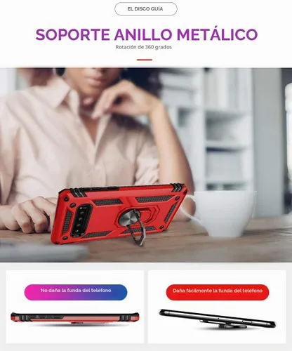 Vista 7 de Funda de grado militar para Samsung Galaxy S10 5G [compatible con S10 5G] Soporte de anillo giratorio de metal con soporte magnético integrado