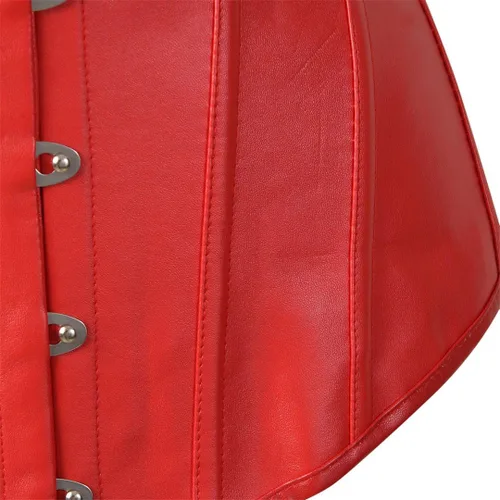 Vista 4 de Kranchungel - Corsé de cuero estilo steampunk para mujer Corsés góticos de cuero sintético para Halloween, disfraz, sesión de fotos para amantes