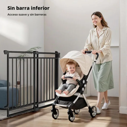 Vista 2 de COMOMY - Puerta de bebé de 27.5-43 pulgadas, sin barra inferior para escaleras y puertas
