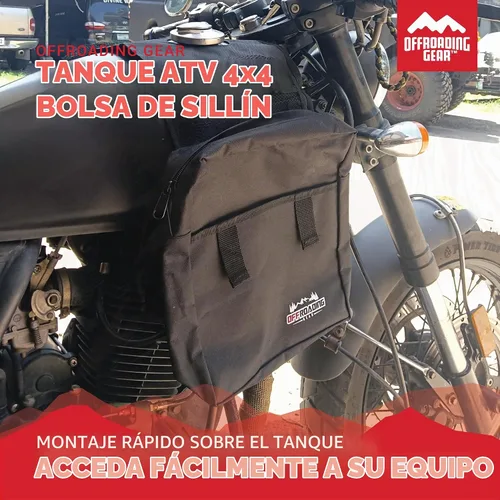 Vista 4 de Offroading Gear Bolsa de sillín trasera y delantera impermeable 4x4 Con dos compartimentos Ideal para ATV UTV Moto Quad Motocicleta Etc.