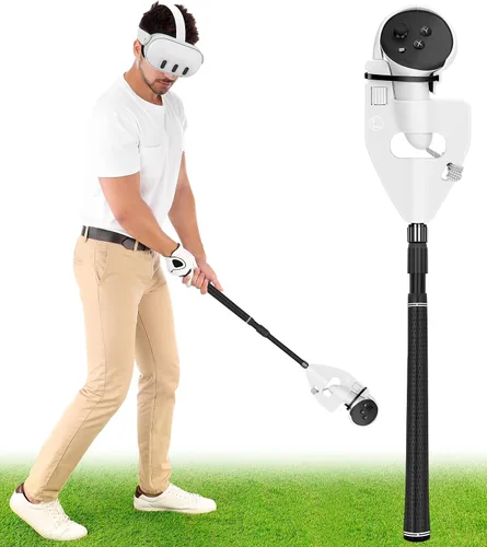 Vista 7 de VR Golf Club Compatible with MetaOculus Quest 3, Retractable VR Golf Club Handle Attachment for Holding VR Controller, Realistic Grip VR Golf Handle