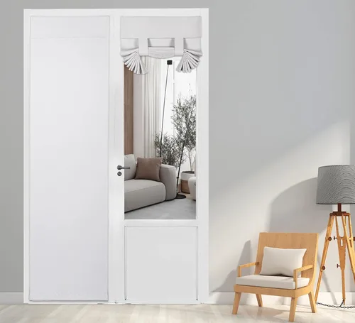 Vista 13 de PI Cortina Opaca para Puerta, Sombra de Privacidad que se Ata con Aislamiento Térmico, Cortina de Puerta Pequeña para Aula/Puerta Corredera/Puerta
