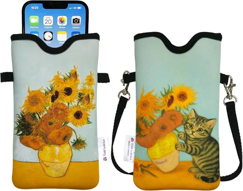 Vista 24 de Tainada Funda Estuche Bolsa de Neopreno para Teléfono para Hombres y Mujeres con Correa Cruzada/Cordón para el Cuello para iPhone 17/16/15 Pro Max