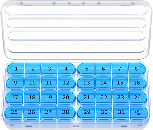 Vista 12 de Zoksi Organizador de pastillas mensual 1 vez al día, organizador de pastillero de 30 días, estuche de pastillas de un mes para viajes, contenedor