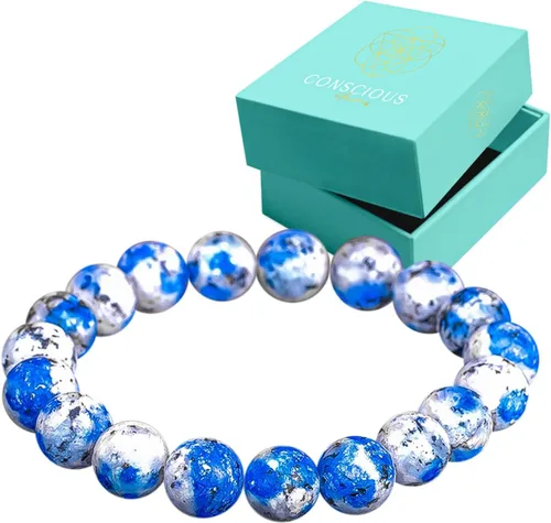 Vista 7 de Conscious Items Pulseras espirituales para mujeres y hombres, pulsera de cristal curativo con piedras naturales para meditación, alineación