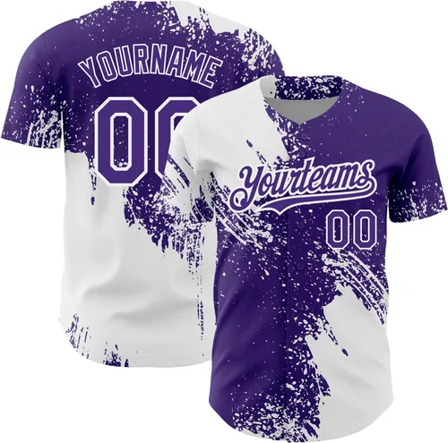 Vista 36 de Camiseta de béisbol personalizada con patrón de cepillo de béisbol, camisas de béisbol personalizadas, uniforme deportivo, número de nombre cosido