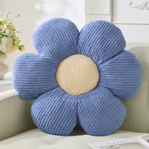 Vista 7 de Almohada de flores, almohadas azules, lindas margaritas, cojín decorativo para el hogar, para cama, sofá, sofá
