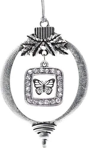 Vista 154 de Inspired Silver - Nana púrpura - Adorno de Navidad plateado - Adorno cuadrado para árbol de Navidad con circonita cúbica - Decoración colgante