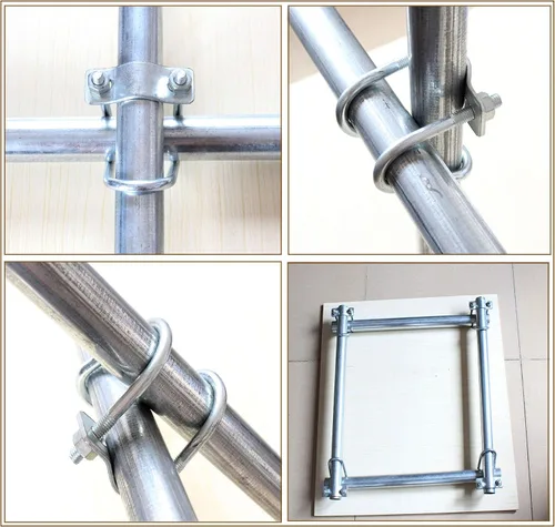 Vista 5 de 4 clips de tubo de acero galvanizado, hebilla de tubo cruzado, diámetro máximo del tubo de 1.3 pulgadas, tarjeta de 1.3 pulgadas, tubo de acero