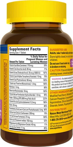 Vista 9 de Nature Made Multivitamínico prenatal con ácido fólico, 90 tabletas