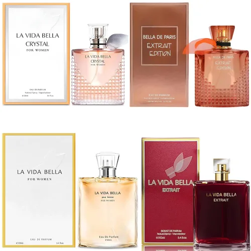 Vista 17 de A CENTER Juego de perfume de 4 piezas para mujer, set de regalo