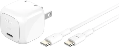 Vista 10 de Belkin Bloque de carga compacto de 20 W, carga rápida USB-C: Apple iPhone 17, Air, Pro, Pro Max, Samsung Galaxy S25, iPad, AirPods, Apple Watch