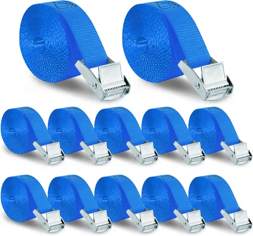 Vista 17 de XSTRAP STANDARD 6PK 8FT Cam Buckle Lashing Straps, Cargo Tie-Down Straps Negro