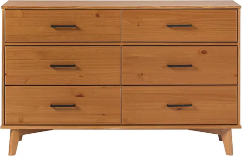 Vista 10 de Walker Edison Sloane - Cómoda de madera maciza con mango ranurado de 6 cajones, 52 pulgadas, color blanco