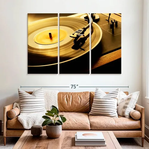 Vista 147 de Elephant Stock BW - Reproductor de discos de vinilo para pared, lienzo horizontal, decoración de pared de sala de estar de 3 piezas, impresión