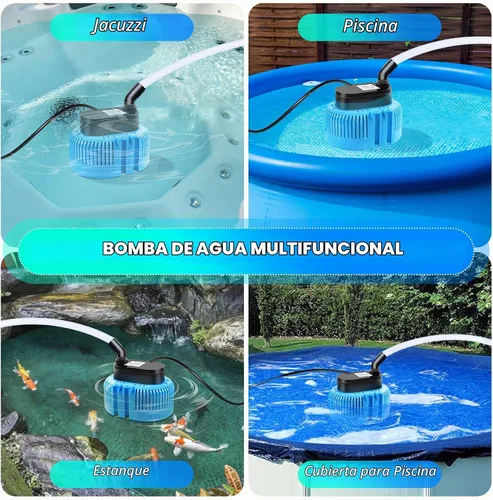 Vista 7 de DeeprBetter Bomba de Cubierta para Alberca Sobre el Suelo, Bomba de Agua Sumergible Bomba de Sumidero para Drenaje, 850 GPH Azul