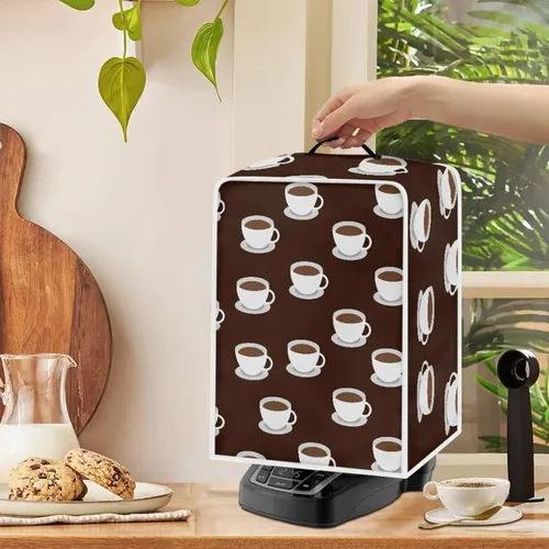 Vista 4 de Cubierta antipolvo para máquina de café, impresión de café, cubierta de protección de huellas dactilares para soporte, máquina de café, cubierta
