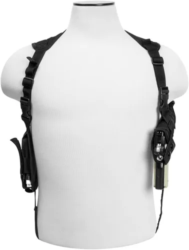 Vista 2 de VISM by NcStar (CV2909) funda de hombro ambidiestra horizontal con doble funda, color negro