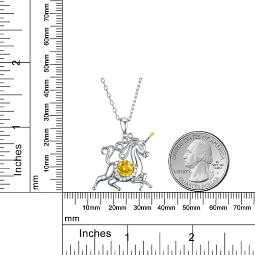Vista 5 de Dorella Regalos de cumpleaños para ella, collar de plata de ley 925, piedras natales de septiembre y octubre, zafiro azul, rosa, turmalina, joyería