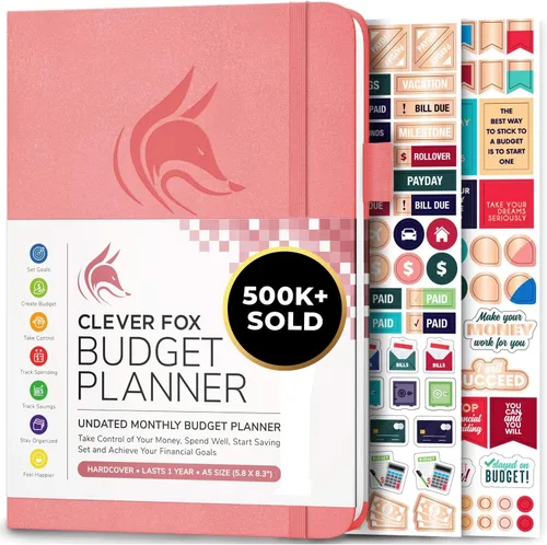 Vista 21 de Clever Fox Planificador de presupuesto de bolsillo, mini cuaderno de seguimiento de gastos. Organizador de presupuestos mensual, cuaderno