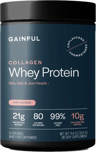 Vista 10 de Gainful Everyday Whey Protein en polvo, 23g de proteína por porción, sin sabor, apoya el crecimiento muscular, la recuperación y la nutrición