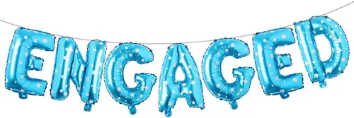 Vista 17 de Letras de globo AF multicolor de 16 pulgadas con letras de globos de compromiso para fiestas de compromiso (negro)