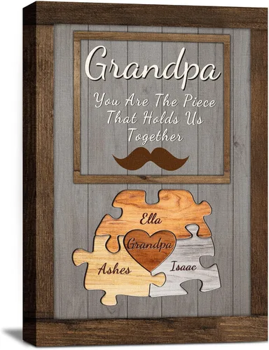 Vista 12 de Eternalart Regalos únicos para papá, abuelo, esposo de hija, hijo, esposa, impresiones en lienzo personalizadas con nombres de niños para padre