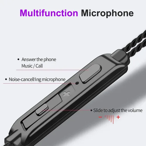 Vista 3 de Auriculares con cable con micrófono, paquete de 6 unidades, auriculares intrauditivos, aislamiento de ruido, graves potentes, auriculares
