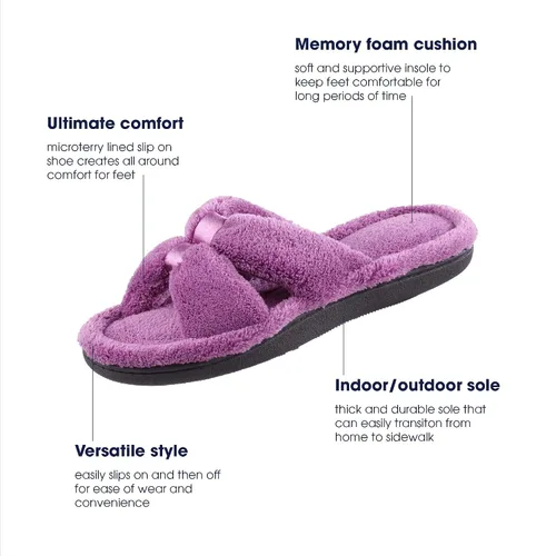 Vista 5 de isotoner Signature X-Slide - Zapatillas de satén con espuma viscoelástica para mujer