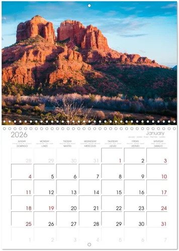 Vista 5 de Arizona - Calendario mensual de pared mensual del estado del Gran Cañón 2023 de 11.7 x 16.5 pulgadas (abierto), calendario mensual de Calvendo 2023