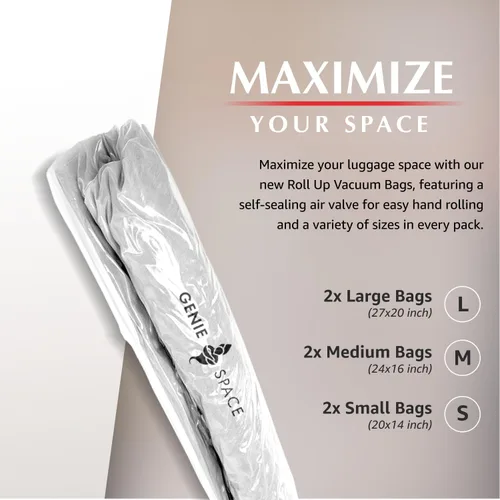 Vista 2 de Genie Space - Bolsas enrollables - Variedad - Paquete de 6