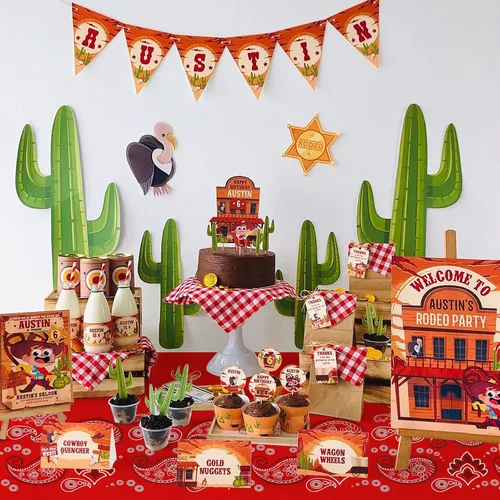 Vista 7 de PHOGARY Mantel de fiesta occidental de 2 piezas, bandana desechable con temática de vaquero, mantel de plástico con estampado de cachemira roja