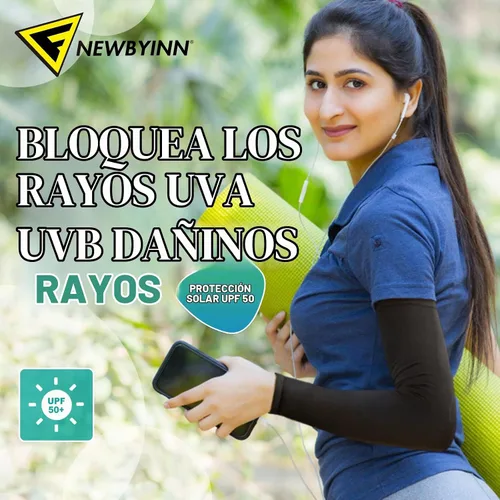 Vista 3 de Newbyinn Mangas de protección solar UV para hombres, mujeres y jóvenes 2 pares: negro