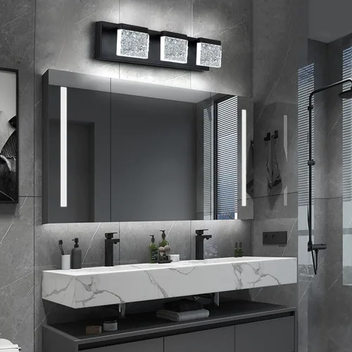Vista 5 de EDISLIVE Moderna lámpara de tocador de baño de 21.7 pulgadas, 3 luces LED regulables para pared de baño, para sala de estar, dormitorio, 6000 K