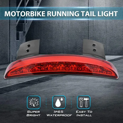 Vista 7 de 1 luz trasera de motocicleta con borde de guardabarros trasero cortado, luz de freno LED, luz de freno para placa de matrícula XL 883N 1200N XL1200V