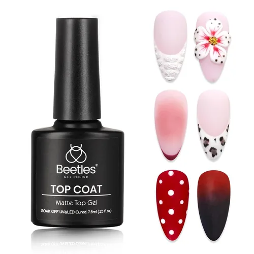 Vista 9 de Beetles - Capa superior de gel mate para esmalte de gel, 1 unidad de 0.5 fl