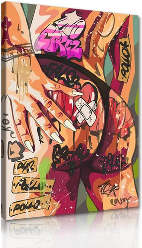 Vista 39 de Yeesjoee Graffiti Hip-Hop Style Culture - Arte de pared, póster abstracto de la vida es hermosa, impresión en lienzo colorido y moderno de pintura