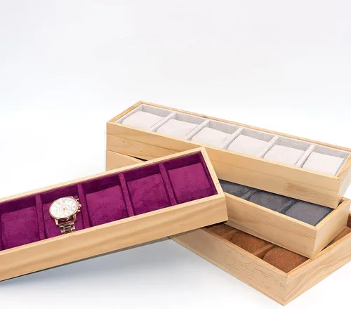 Vista 5 de XHMQYC Bandejas de joyería, organizador de relojes, caja de exhibición, vitrina, soporte para relojes, pulseras y collares, 12 cuadrículas