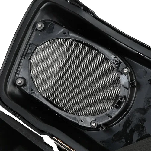 Vista 5 de TCT-MOTORPARTS Alforjas alargadas de 5 pulgadas con tapas de altavoces de 5x7" y sistema de guardabarros trasero LED para Harley Touring Street Road