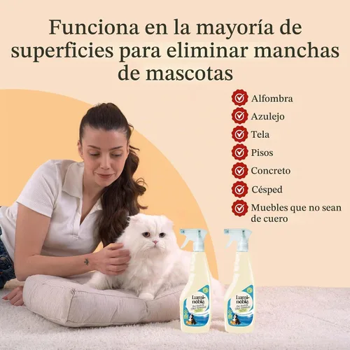Vista 2 de Spray removedor de manchas y olores para mascotas, limpiador enzimático