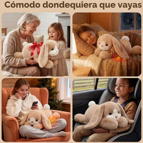 Vista 4 de Mewaii Peluches con peso de conejo, calentable, refrigerable, 2-5 libras Blanco crema