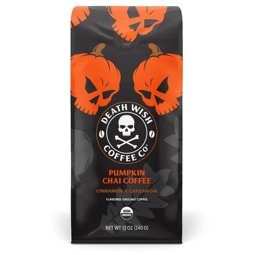 Vista 8 de Death Wish Coffee - Café molido orgánico de tostado medio, paquete de 6 Fair Trade Arabica & Robusta, Stone Fruit Caramel & Roasted Nut Notes