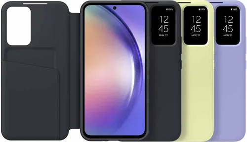 Vista 9 de Samsung Funda para teléfono Galaxy A54 5G S-View, funda protectora con ranura para tarjeta, ventana de visualización con toque de dedo, versión