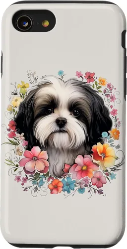 Vista 18 de Shih Tzu Mom Floral Dog Lover Vintage Flowers Cute Case for iPhone 17