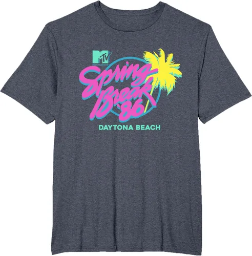 Vista 30 de MTV Camiseta de cuello redondo de ajuste clásico - Spring Break Daytona Beach, negro, adulto, manga corta, algodón y poliéster