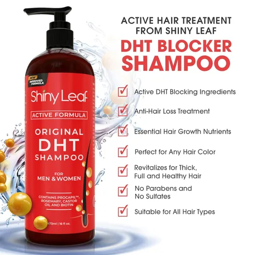 Vista 4 de DHT Blocker Champú y acondicionador - Para mujeres y hombres, fabricado en Estados Unidos, tratamiento contra la caída del cabello, con biotina