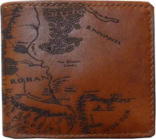 Vista 10 de Billetera vintage hecha a mano para hombre – Cuero auténtico plegable con grabado de mapa, regalo personalizable, Castaño, medio, Billetera plegable