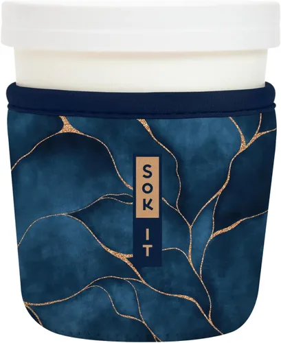 Vista 21 de Sok It IceCreamSok - Funda de neopreno aislada (flores abstractas, pintas de helado cónicas)